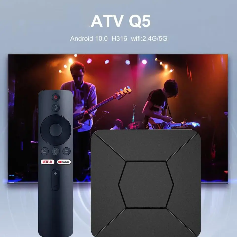 Q5 Android TV 10 OS 4K 2.4/5.8G WiFi BT Voice Remote Contontrol Inclu Android 10 Set Top Tvbox Smart Android TV Box