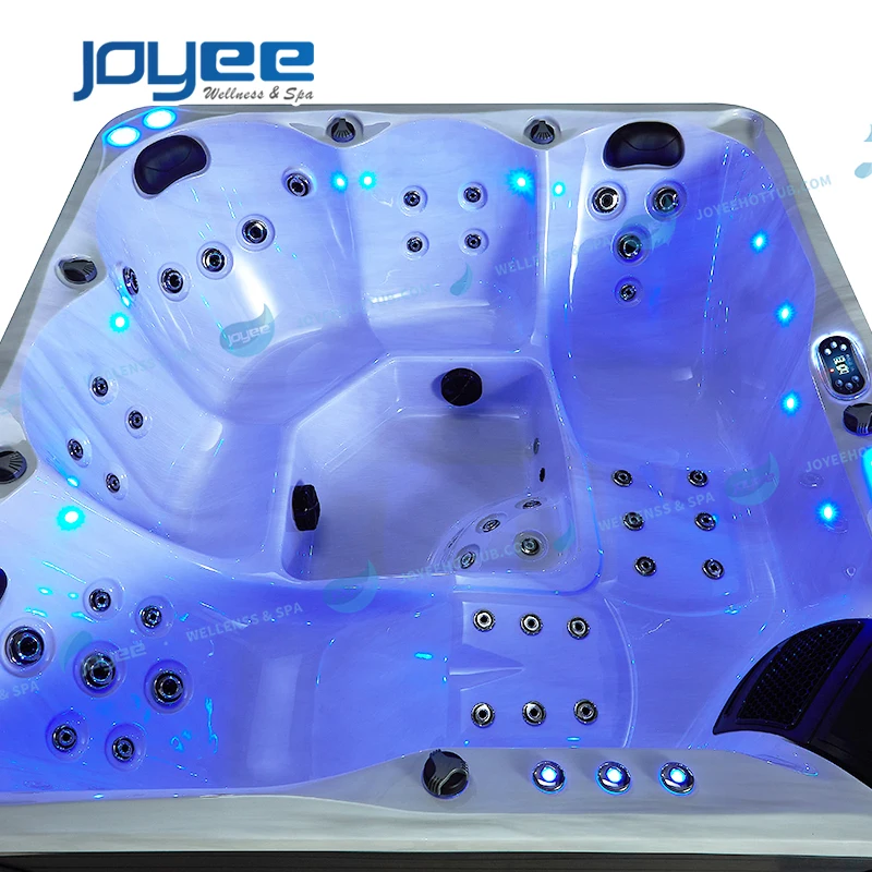 JOYEE Hydrorelax Luxury Hot Tub Jaccuzi Outdoor Spa 5 Person Hidromasaje Bathtubs Square Acrylic Soaking Jaccuzi whirlpool pool