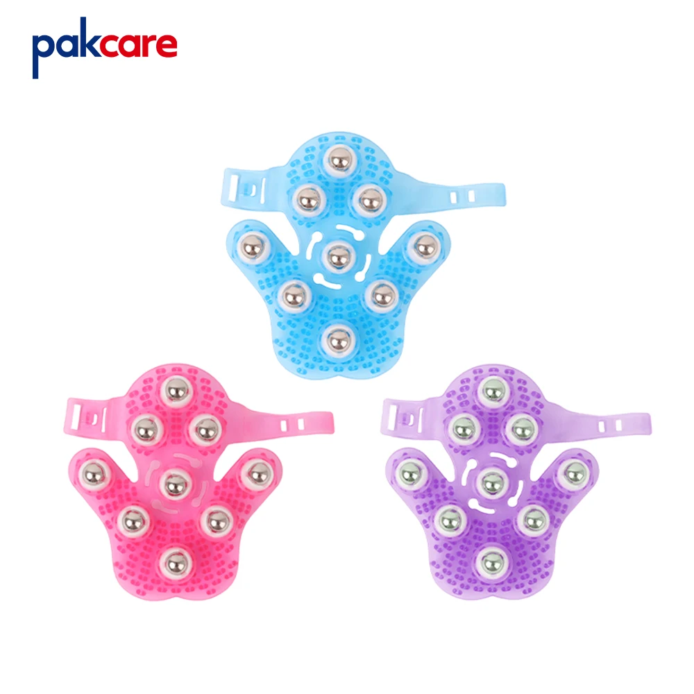 Новая ручная Массажная перчатка с 9 роликовыми шариками для расслабления мышц тела