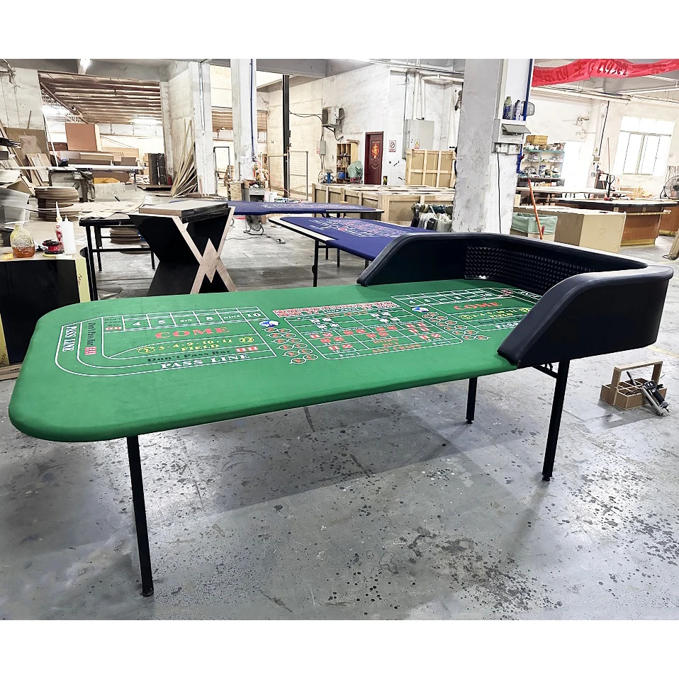 YH Custom Gambling Table Game Green Casino Craps Practice Table Portable Folding Craps Table