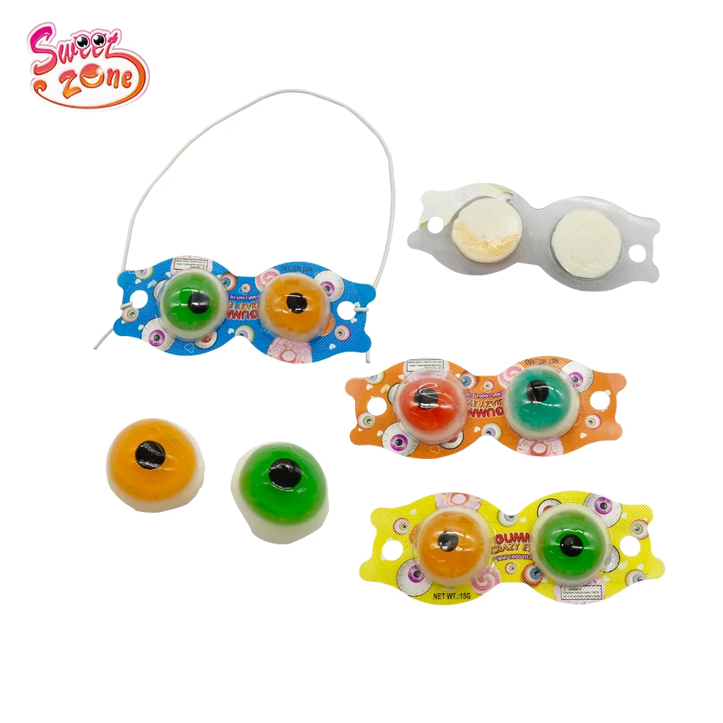 Eyeglass Shape Fruity Flavor Gummy Crazy Eyes Ball Gummy Jelly