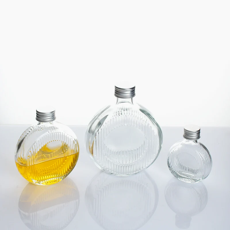 50ml 100ml 250ml 350ml 500ml Transparent Glass Bottle Packing Wine with Aluminum Lid