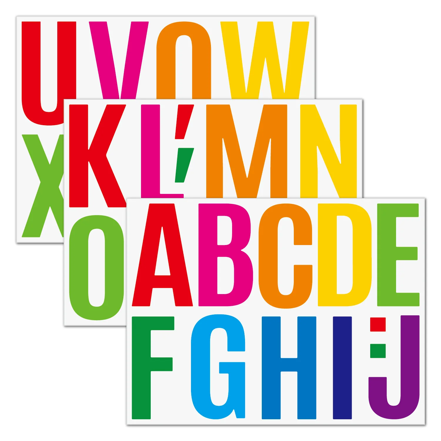 12 Colour Printing Letters DIY Alphabet Number Stickers 4 inch Decorative Vinyl  Full color Typeface Letter Sticker Sheets