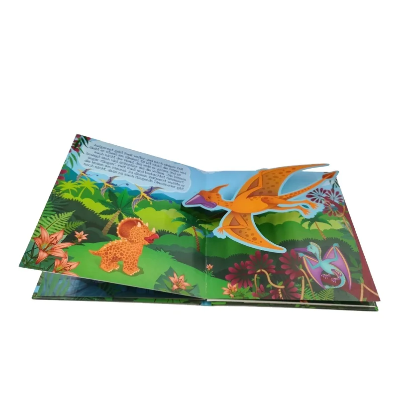 Customized Baby Story Children Hardcover Dinosaur 3D Pop Up Books Printing