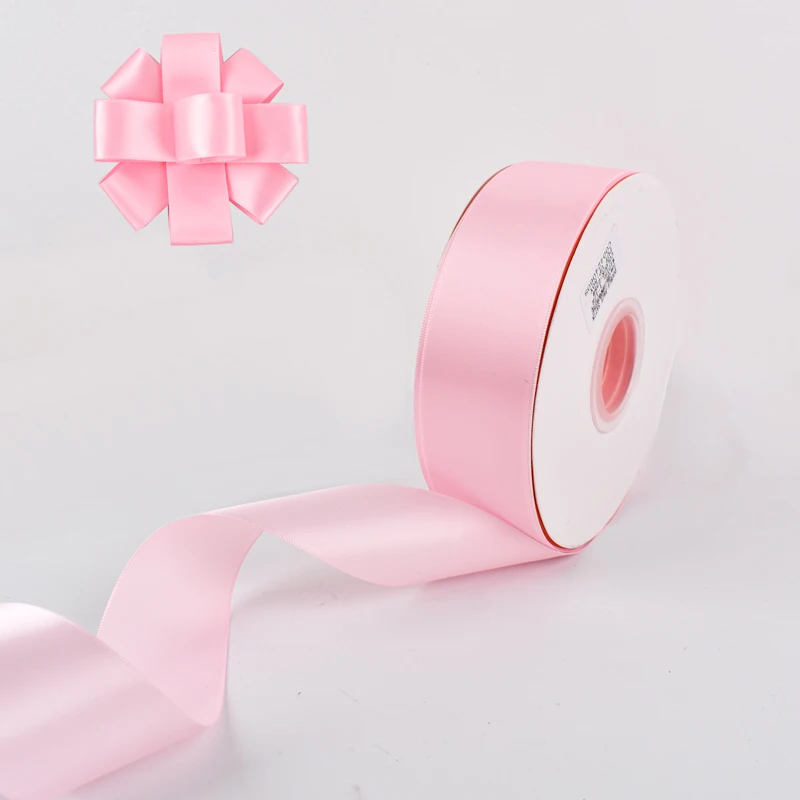 Double Faced Gift Ribbon Bow 3-100mm 100 Yards Ribbon Roll Red Satin Ribbon For Bows