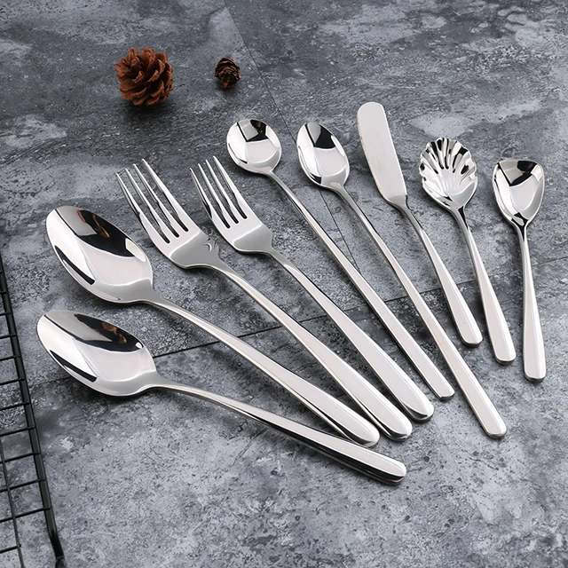 
18/10 stainless steel tableware flatware fork and knife for dinner cutlery set 