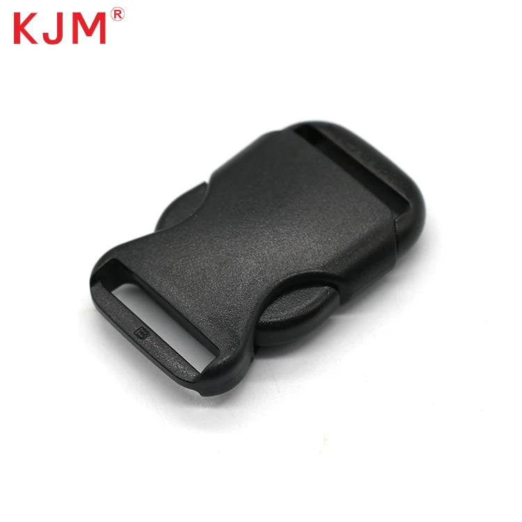 Custom Logo Phone Lanyard Strap Buckle 25mm Black Pom Recycled Plastic Polyester Lanyard Accessory  Lanyard Release Buckle