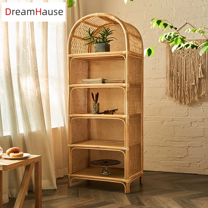 Скандинавская мебель для дома dreamсамолета в гостиную, книжная полка из ротанга в скандинавском стиле, простой книжный шкаф, шкаф, полка для хранения