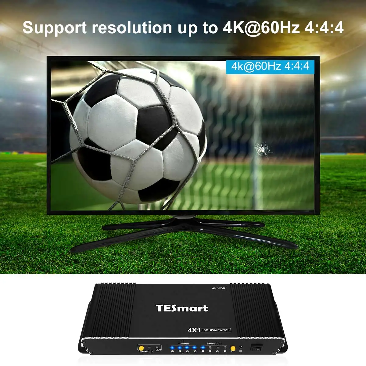 Factory selling 2 port HDMI KVM Switch 4K@60Hz for home/office/game using
