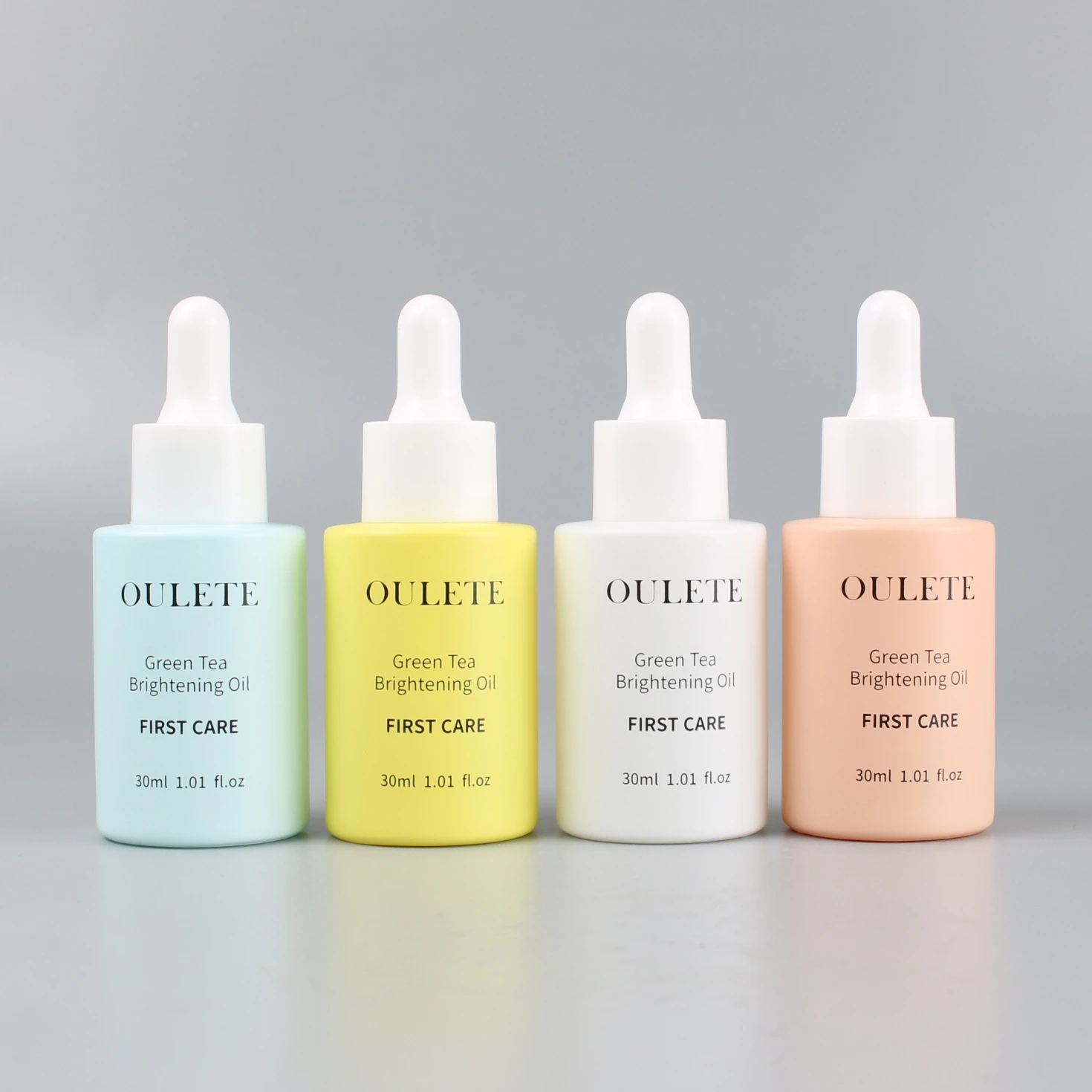 Luxury Cosmetic skin care packaging matte black flat shoulder glass dropper bottle 10ml 15 ml 30 ml serum bottle with dropper