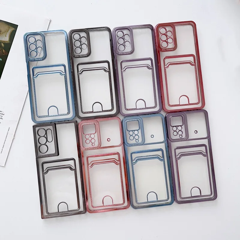 for samsung s22 ultra case with electroplating frame phone case with card holder for samsung S22 S21 Plus