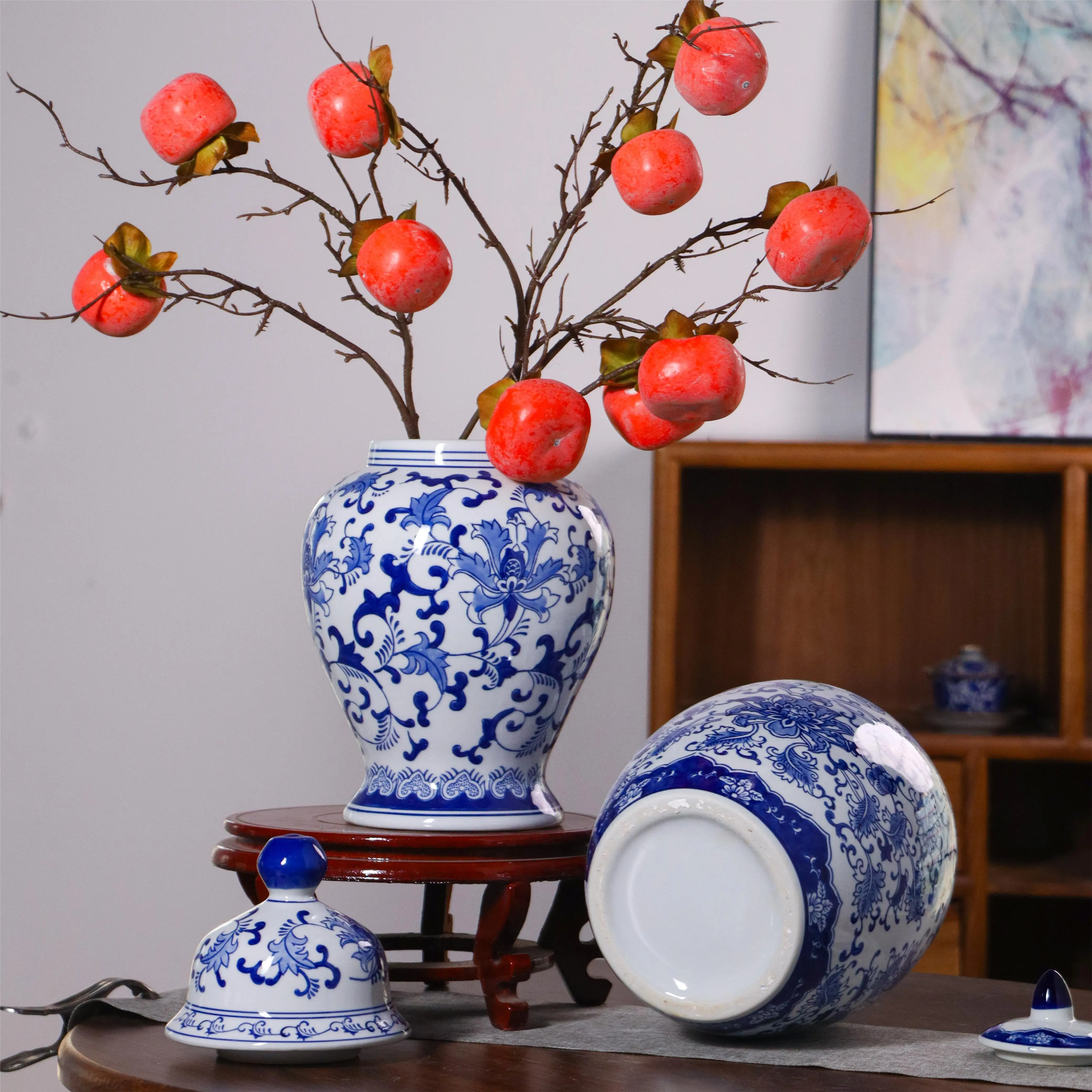Contemporary Luxury Small Porcelain Ceramic Vase Elegant Handmade Floor Ornament Home Decor Christmas Matt Modern European