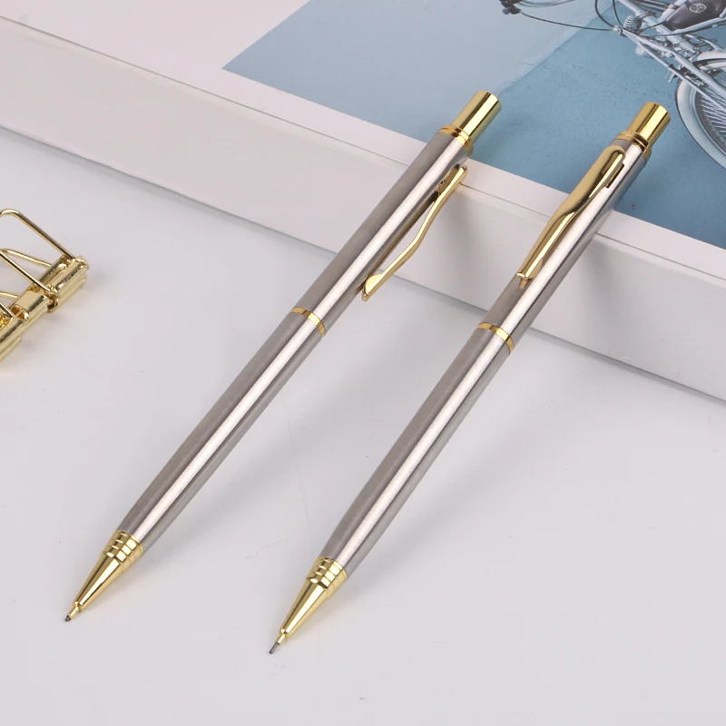 Wholesale and Retail Engraved Custom Pencil Cute High Quality Metal Mechanical Pencil with Eraser Tips for Kids