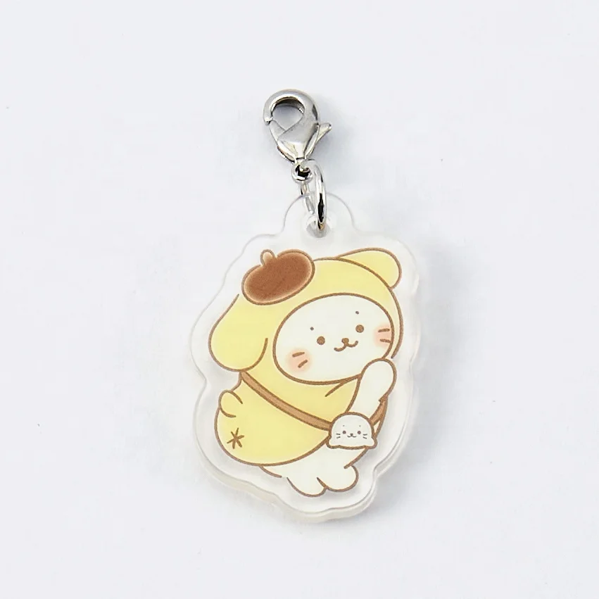 Fashion Cute Cartoon Kitten Dog Three-Dimensional Acrylic Plate Key Chain Pendant