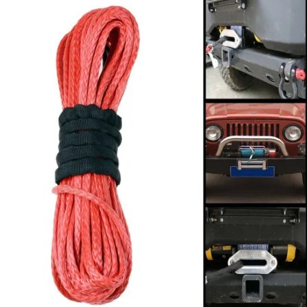 UHMWPE Waterproof/ 4X4 Off-road Double Braided  Vehicle Atv Utv Suv Truck Winch Synthetic Rope