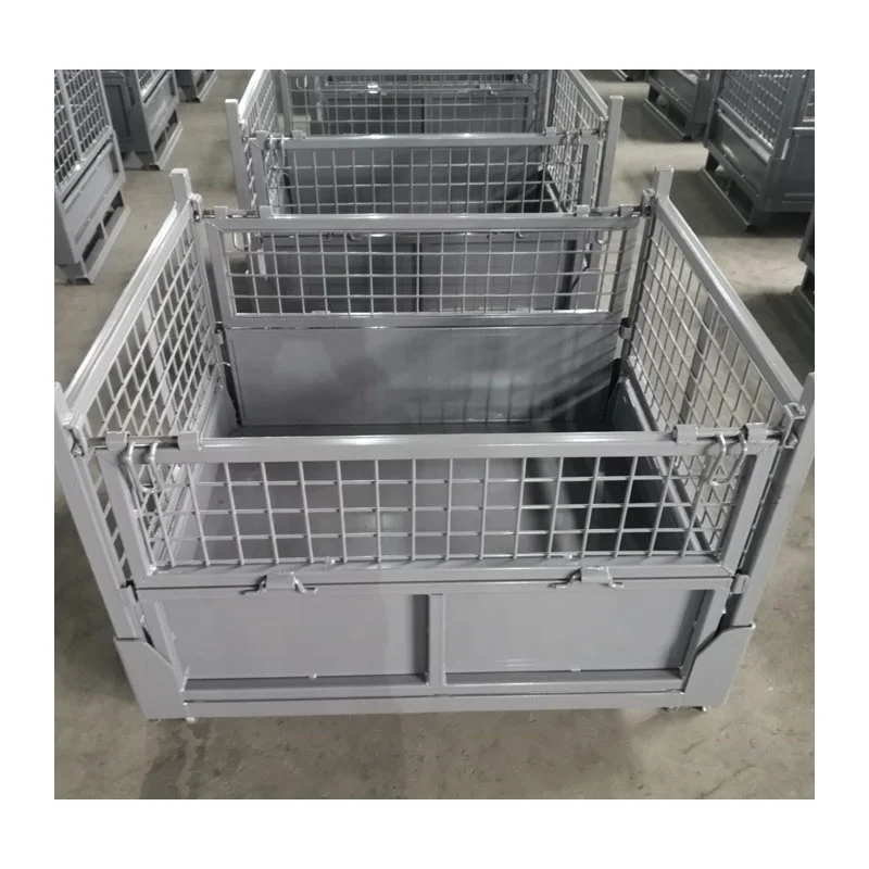 mesh box wire cage metal bin storage container steel wire mesh pallet container cage storage pallet basket box container