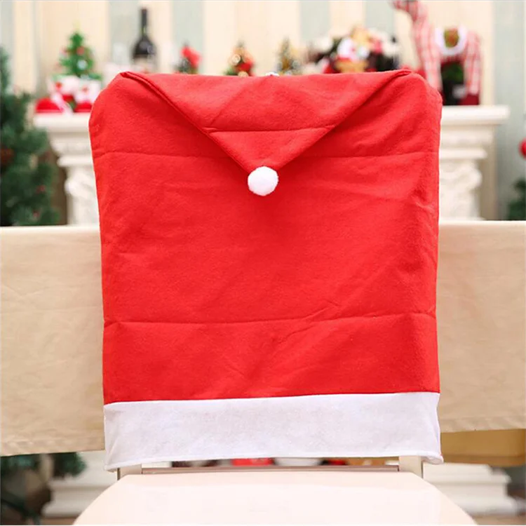 Santa hat chair cover Christmas hotel table decoration non-woven Christmas chair cover