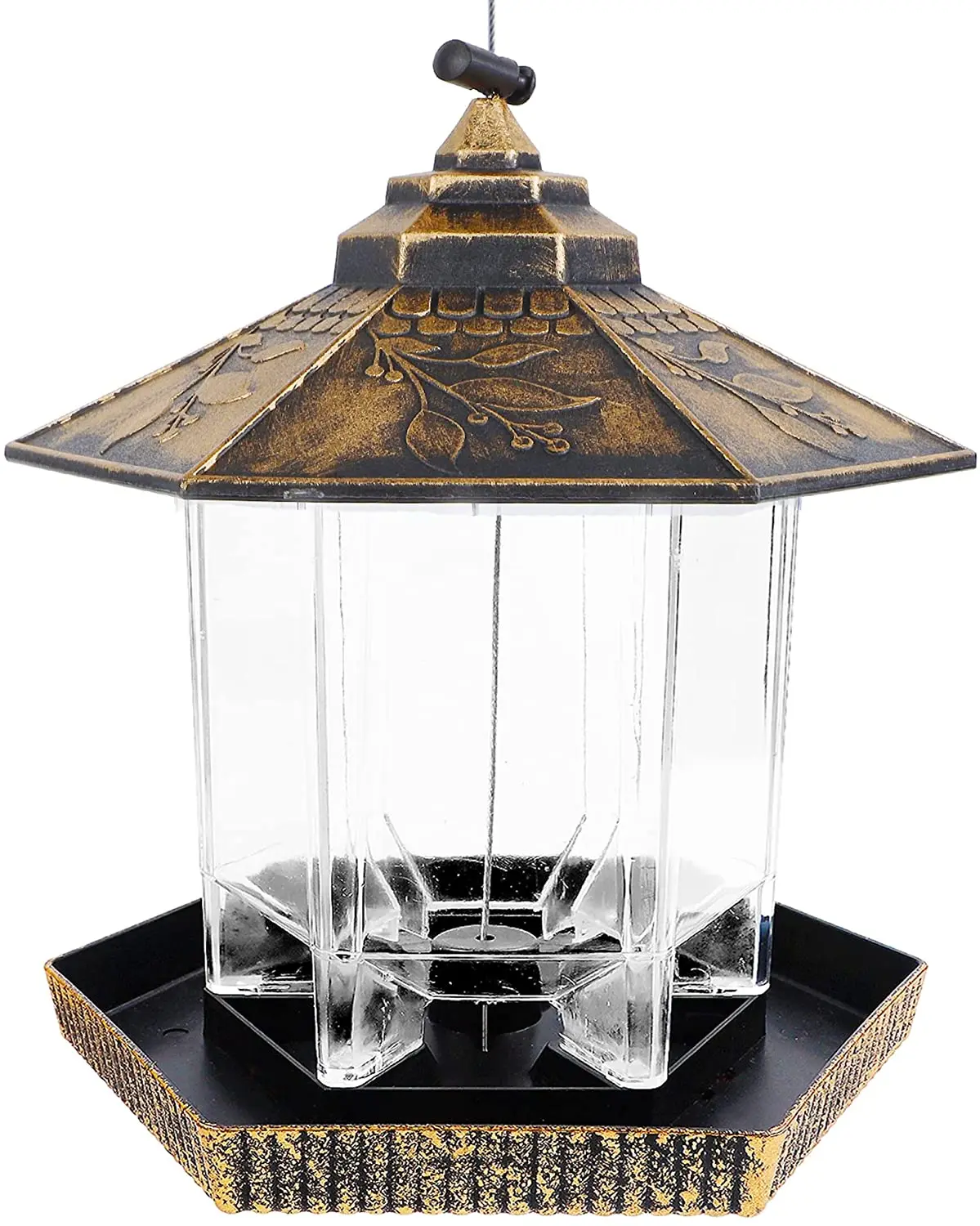 Outdoor Hanging Bird Feeder with Standing Pole Wild Bird Feeder Outdoor Hanging for Garden Yard Decoration Metal Bowls 200 T/T