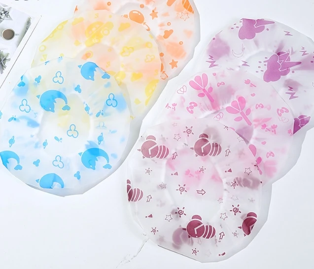 Waterproof shower cap with adjustable cute children and baby PEVA thickened shower cap hair for adults and women hat