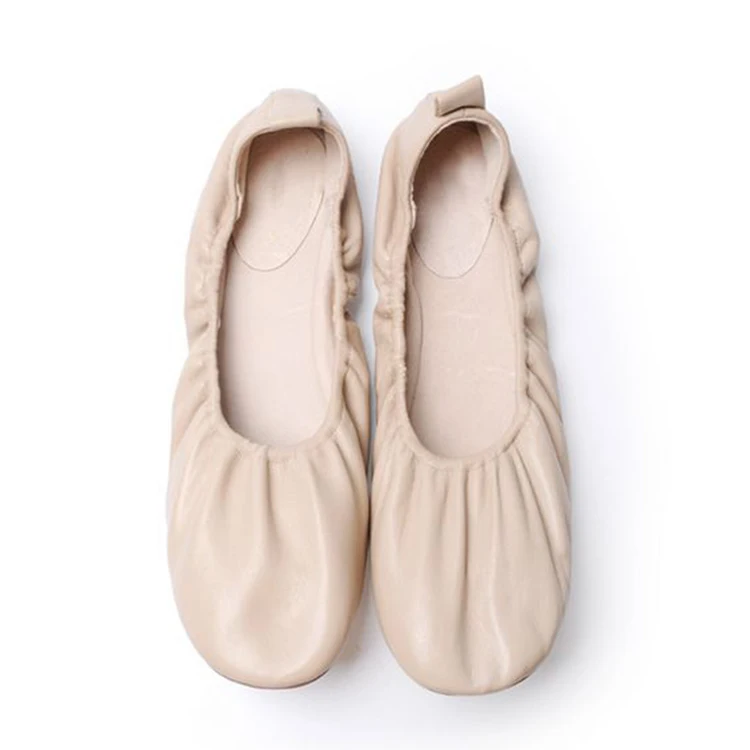 
Fashion Casual Shoes Rubber Sole Egg Roll Women Flat Ladies Roll Up Shoes 