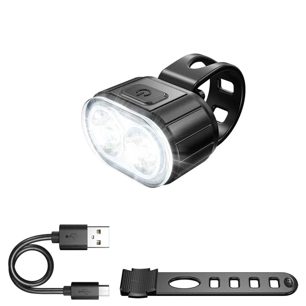 USB Rechargeable Bicycle Headlight Waterproof Bike Front Light Night Riding Safety Warning Light