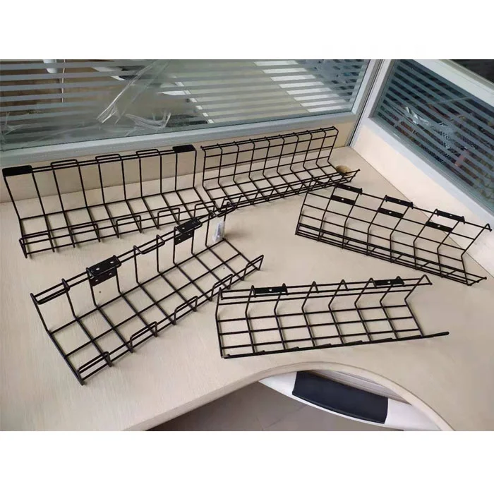 Black Metal Cable Tray for Office Table Wire Table Cable Tray Cheap Desk Cable Tray