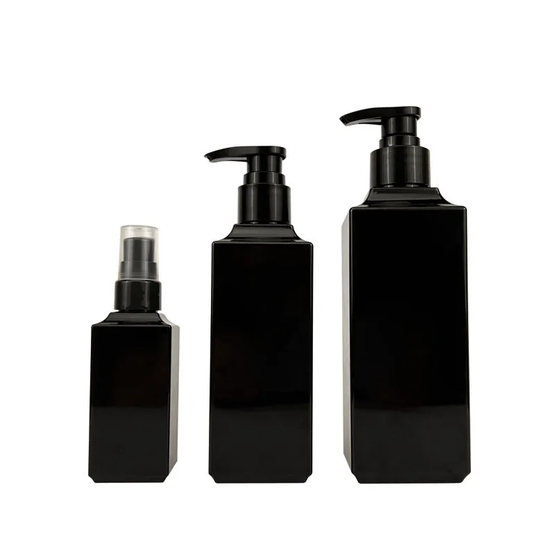 Manufacturer Empty 100Ml 250Ml 450Ml PET Square Rectangle Shampoo Spray Pump Lotion Bottle Luxury Cosmetic Plastic Bottle