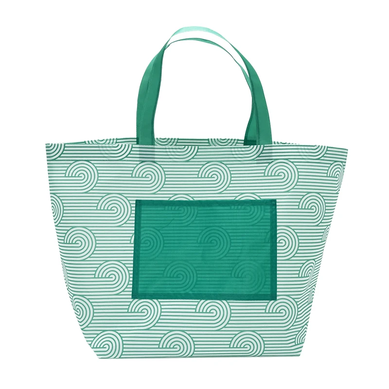 Hot selling custom eco recycled bags grocery promotional laminated non woven tote shopping bag