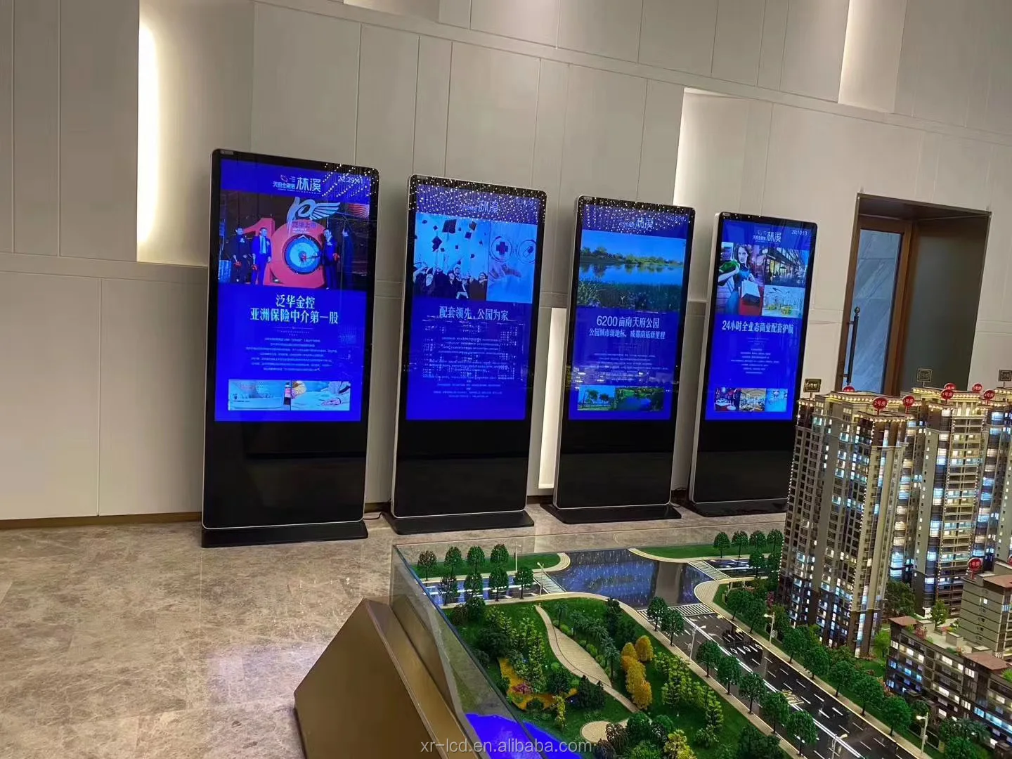 Indoor floor stand interactive 55 inch digital signage tv for advertising led totem