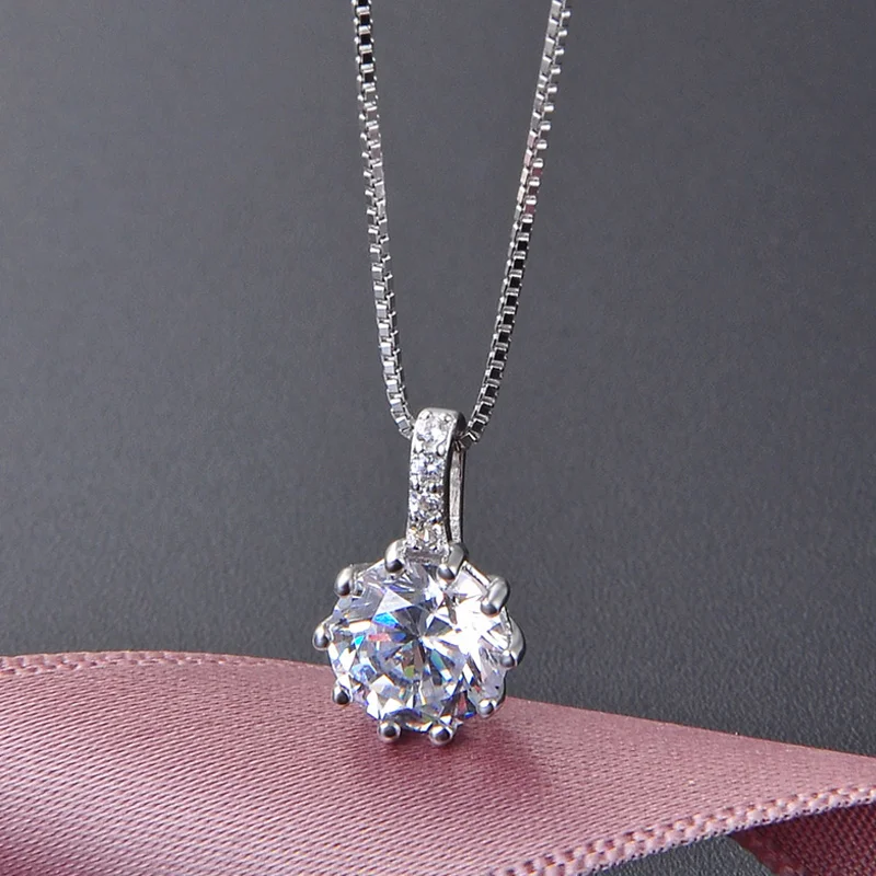 Classic Wedding Necklace Set Silver 925 Wholesale Shiny Cubic Zircon Necklace