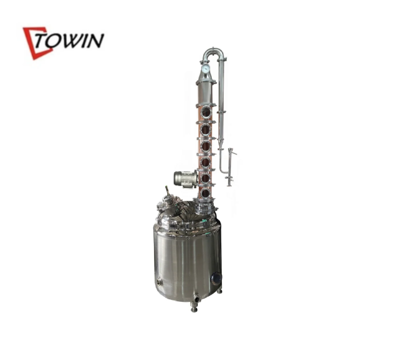 Towin 200L  Alcohol Distillery Equipment Copper Distillation Column Gin Still for Sale