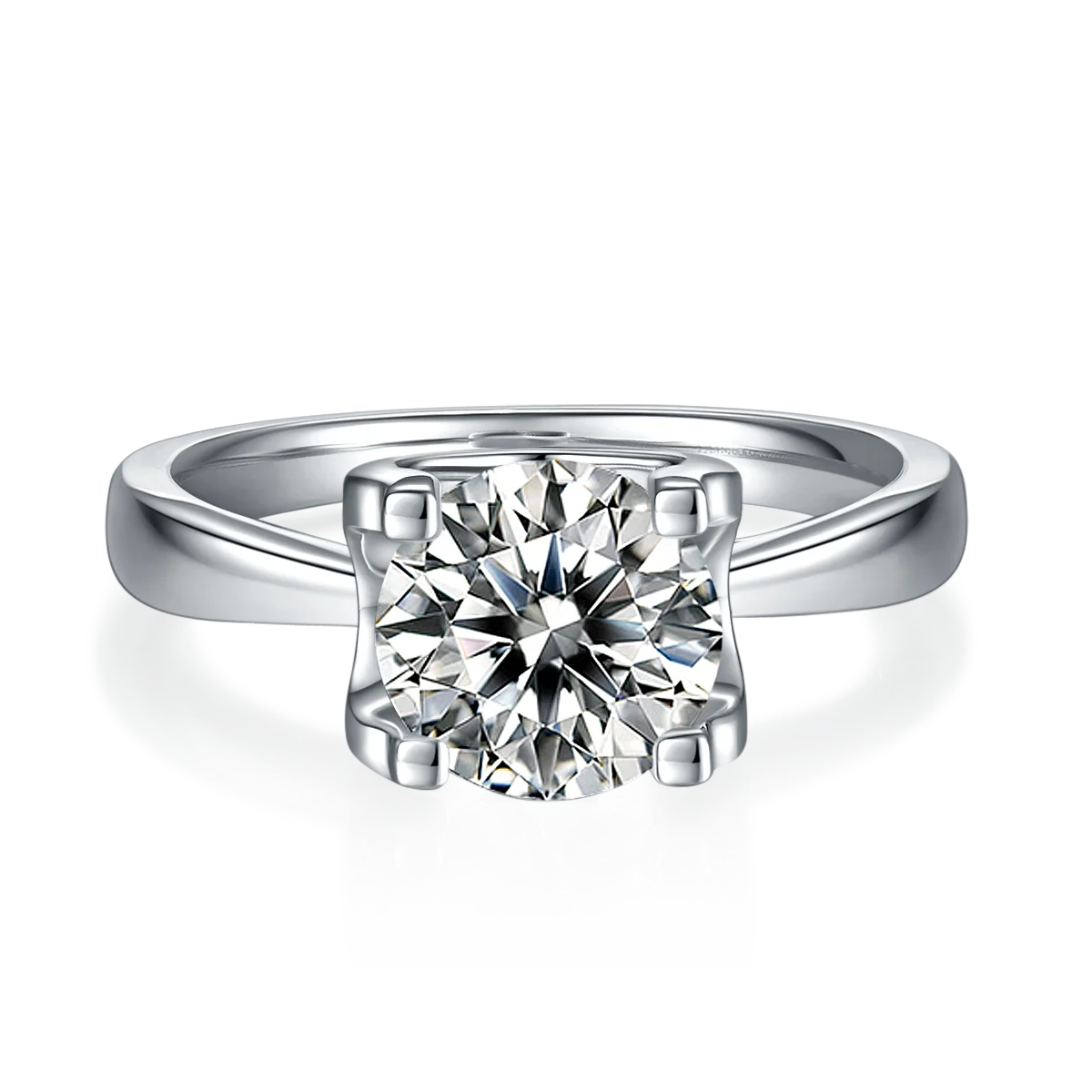 Luster jewellery 2ct white gold D color luxury wedding vvs moissanite silver rings women 925 sterling