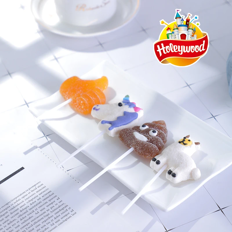 Cartoon shape with cute designs fruity flavor jelly soft candy