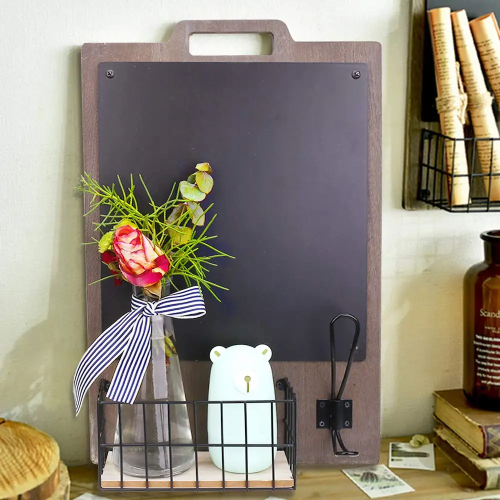 
Rustic Chalkboard with Key Mail Organize Wall decorative wooden chalkboard blackboard 