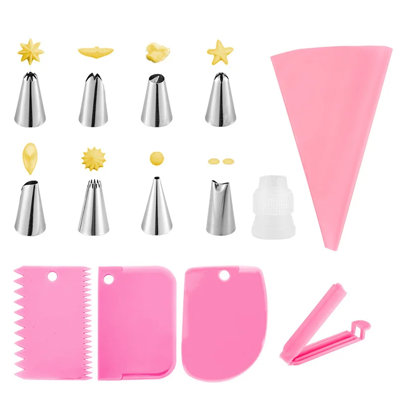 Набор из 14 предметов набор инструментов для выпечки инструменты украшения торта с Прорезной насадкой нержавеющей стали