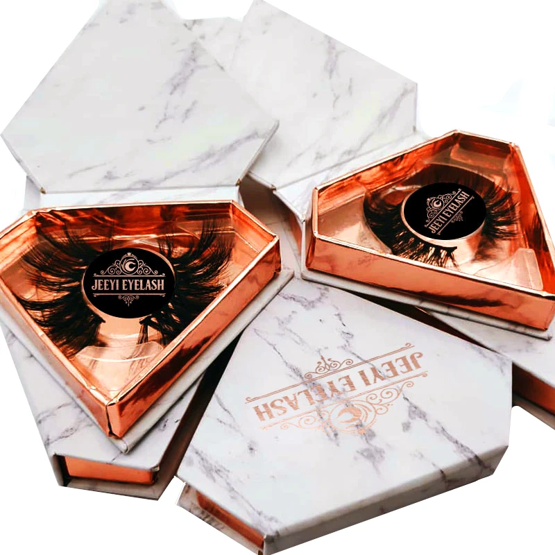 
Wholesale different shapes green blue pink black white marble custom packaging for eyelash strips 