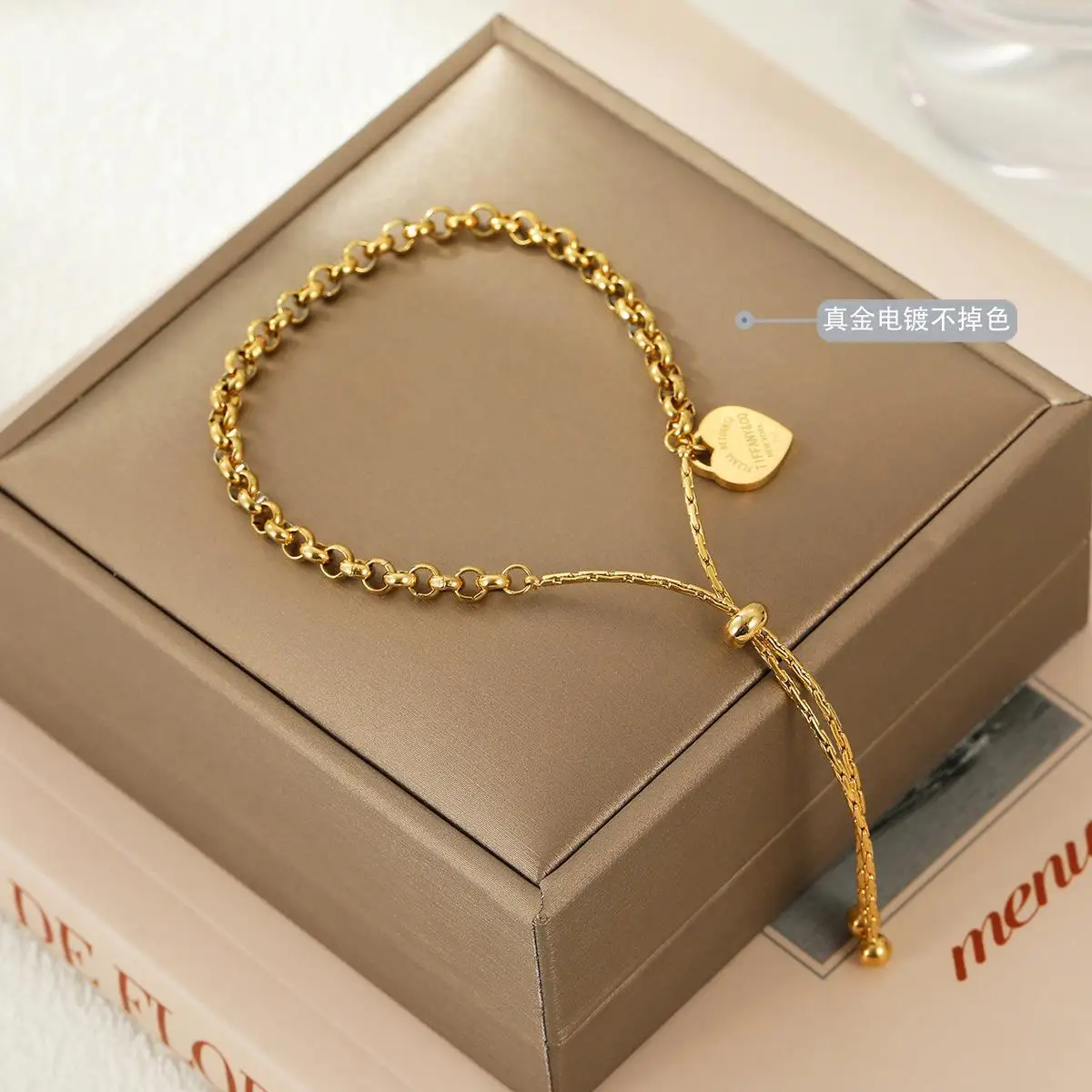 High quality adjustable love draw titanium steel bracelet women do not fade fashion light luxury jewelry accessories