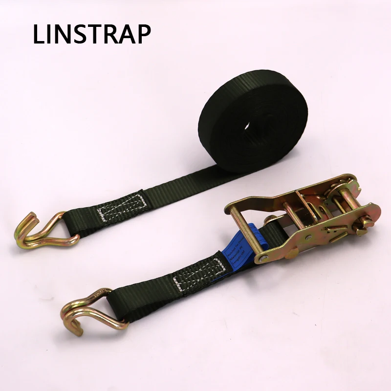 Truck Car Ratchet Cargo Lashing Strap with J Hook