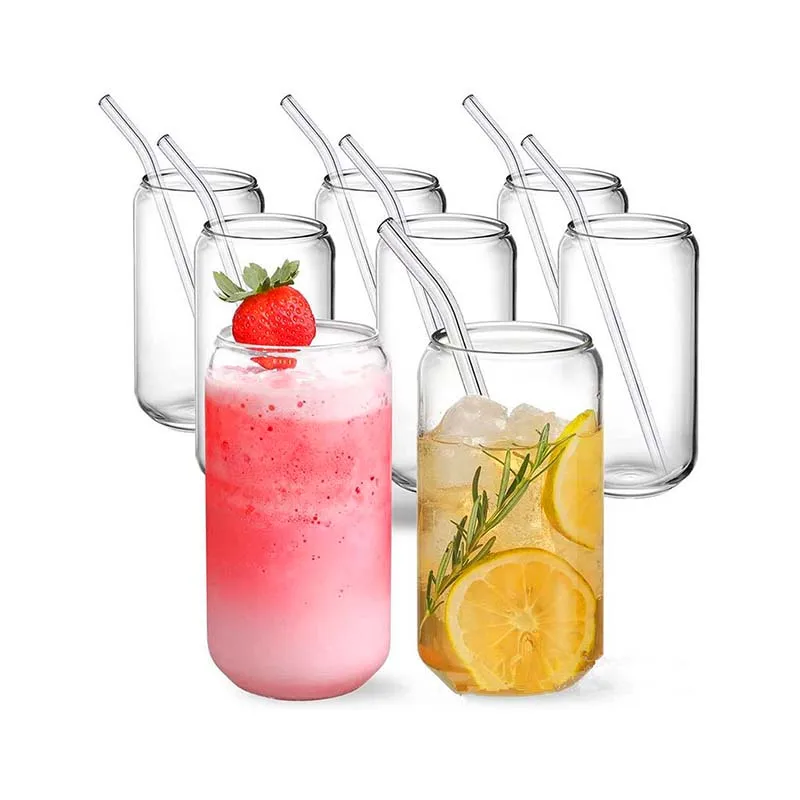 Hot Sale 12oz 16oz Double Walled Reusable Beer Coffee Glass Cup Transparent Frosted Glass Cup Jar With Bamboo Lid