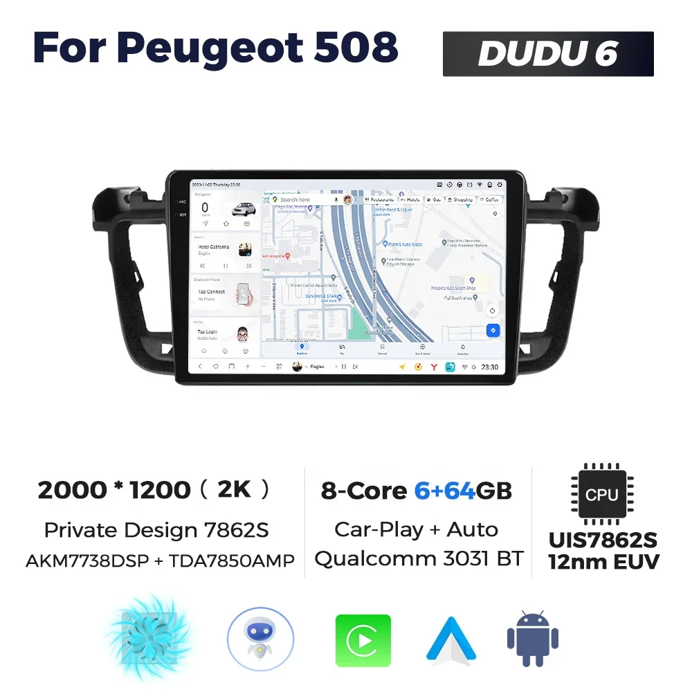 Mekede DUDU7 2K автоматическая Электроника Android экран мультимедийный dsp fm Поддержка dudu dab dvr bt карта для Peugeot 508 9 5 дюймов