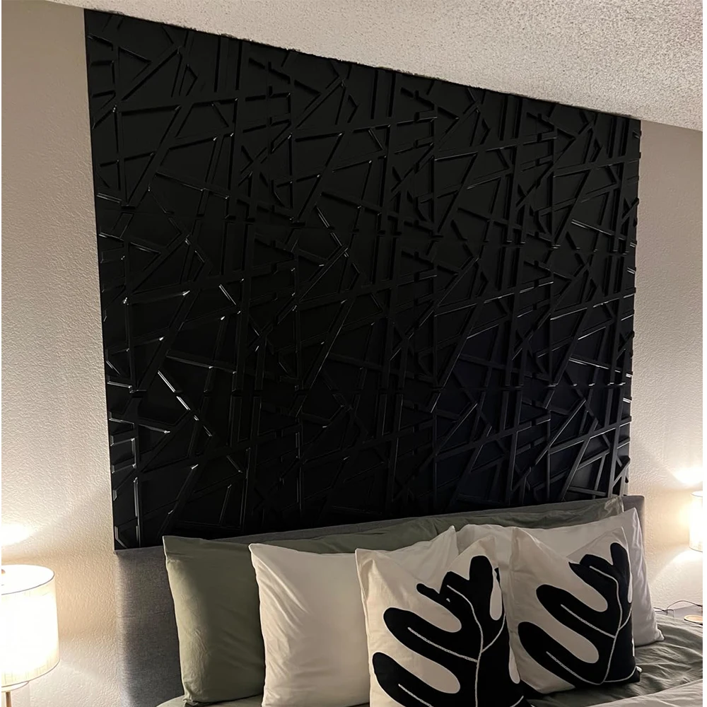 fashion home decoration wallpaper 3d pvc plastic waterproof black texture 3d wall panels