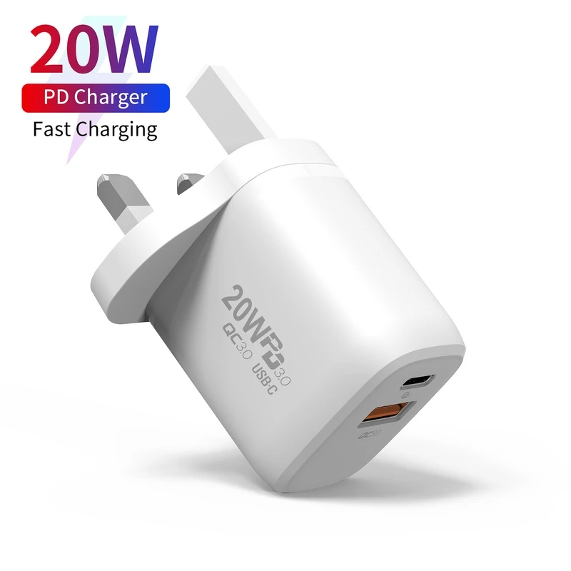 mini portable travel uk plug pd 20w usb type c fast wall charger adapte pd charger for iphone 13 14 charger mobile phone
