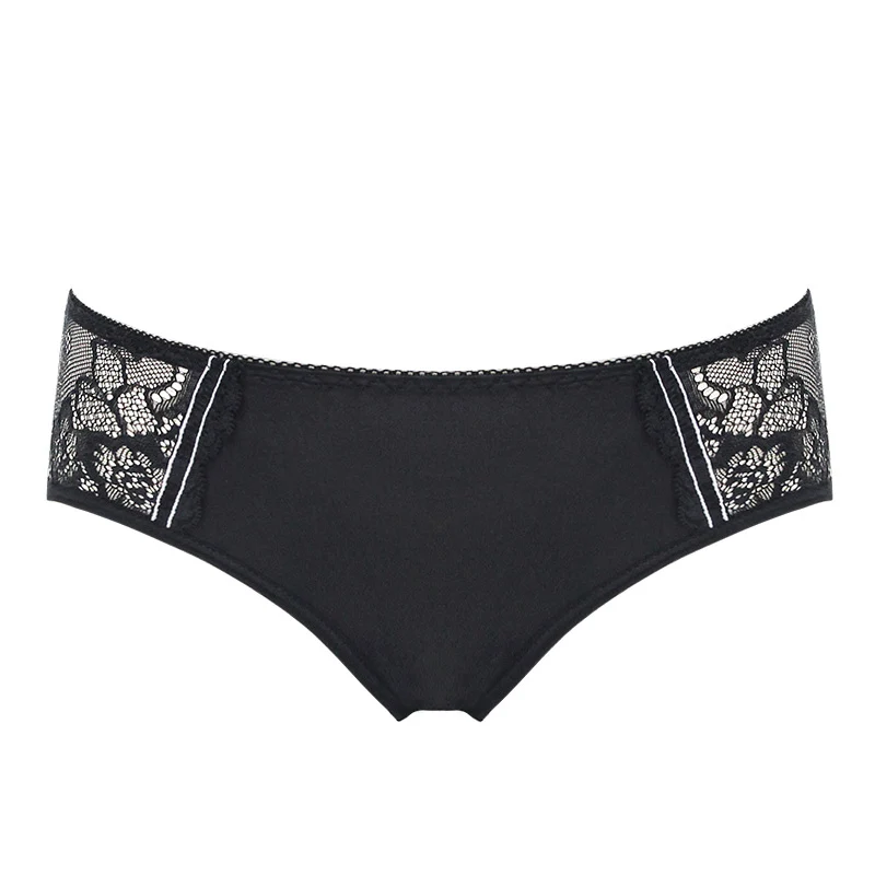 Guangzhou factory paerlan black women lace underwear nylon panties