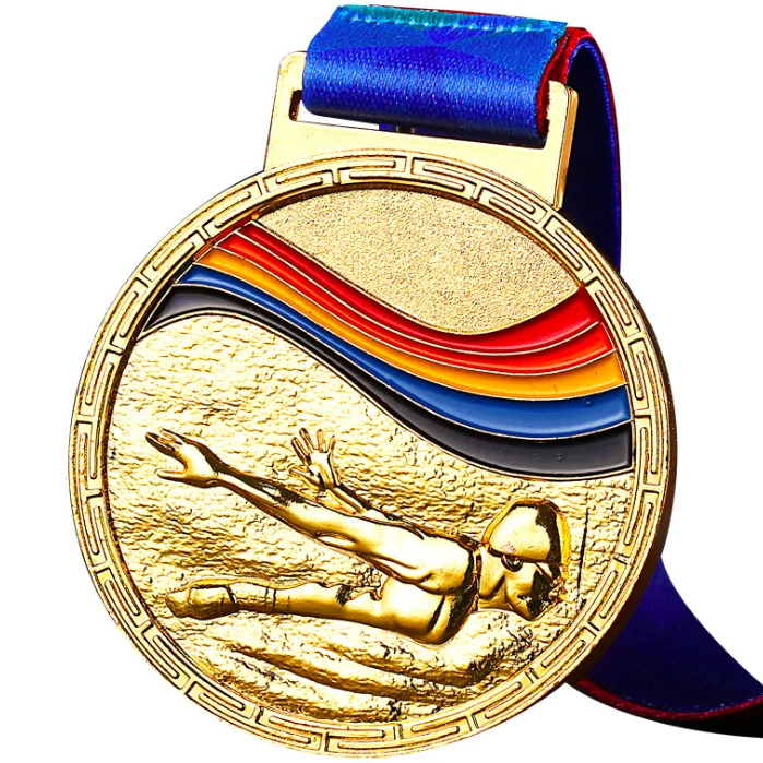 China Supplier Professional Souvenir Craft Gold Plated Silver Custom Metal Sports Medals