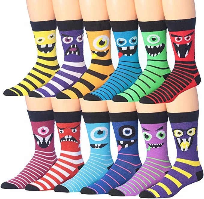 XIANGHUI Mens Funny Funky Crazy Novelty Colorful Patterned Dress Socks
