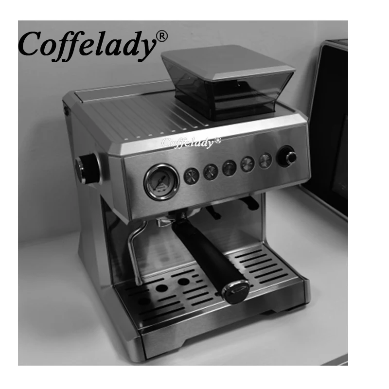 High pressure  electric  brew espresso coffee makers machine with grinder
