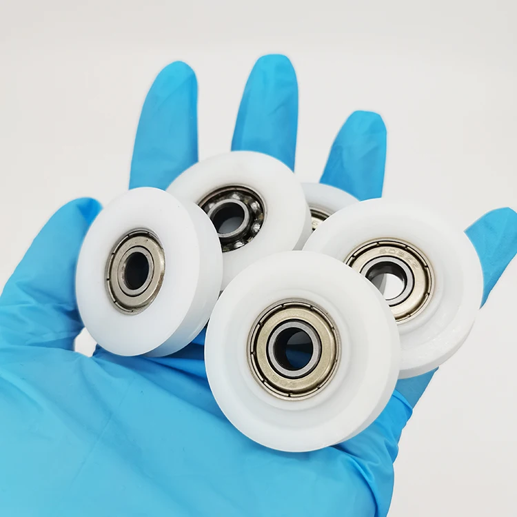 factory supply custom U groove sliding door window Cabinet door drawer pulley wheel size 12*45*10.5mm