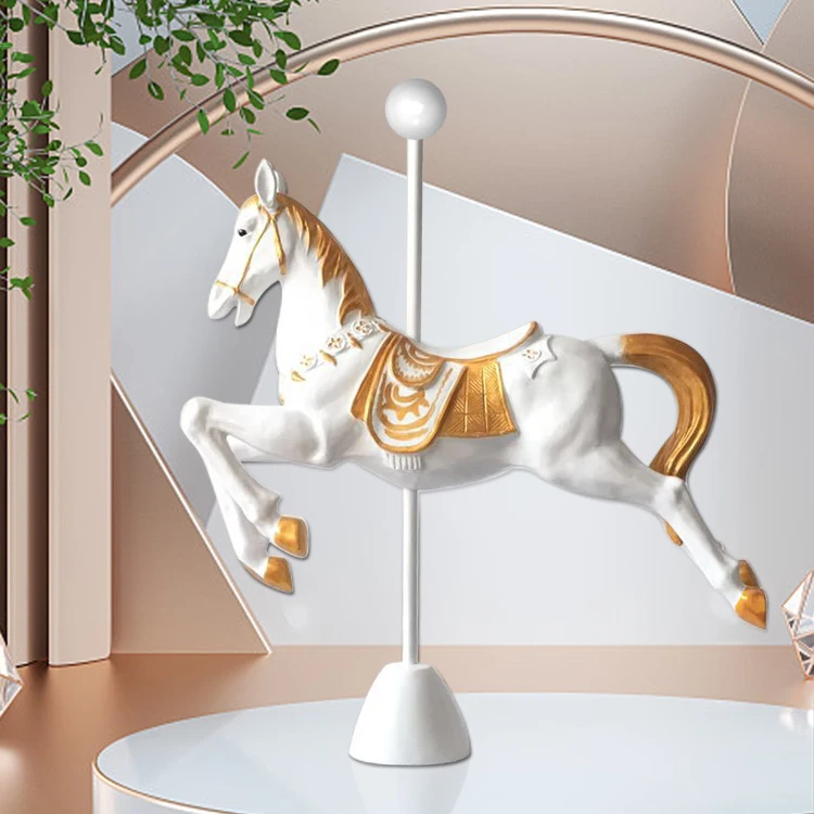 Visual Customized Artificial circus  fiberglass carousel sculpture Mall Decoration Window decorative carousel horse Sculptures