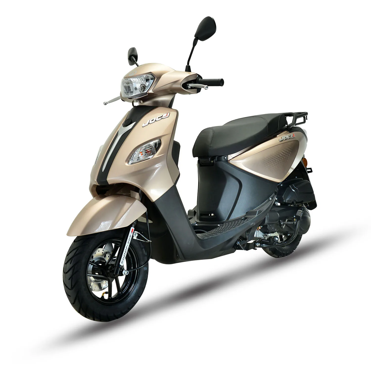 
125cc JOC Gas Power Mobility Scooter Max Black Body Steel Motor Cylinder Tank Engine Mix Wheels Air Piston Starter Color 