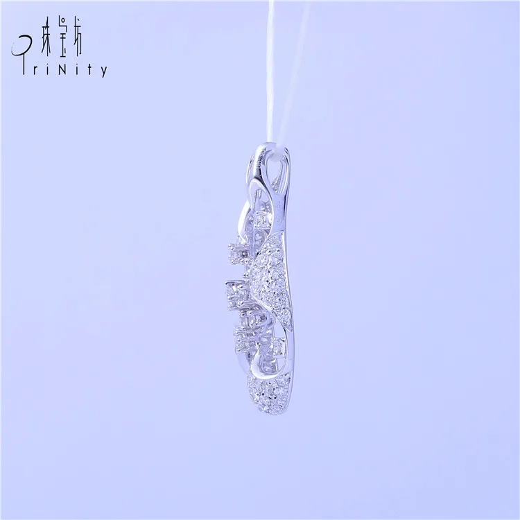  Новый продукт 18 К Solid White Gold Diamond Подвеска модные украшения для